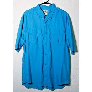 Duluth Trading Company Outdoor Nylon Shirt Button Up Blue Sz L
